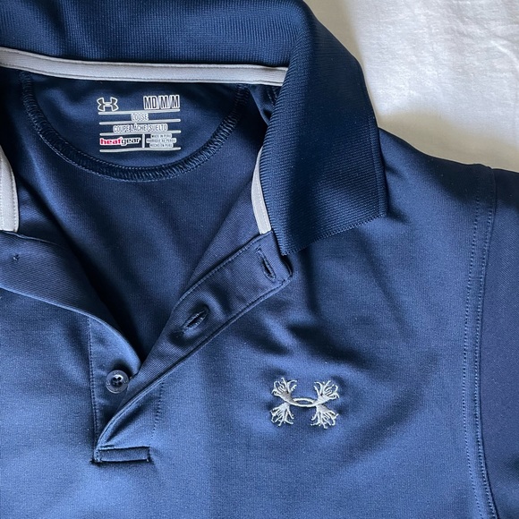 Under Armour polo shirt, athletic material, navy blue, M - Picture 2 of 2
